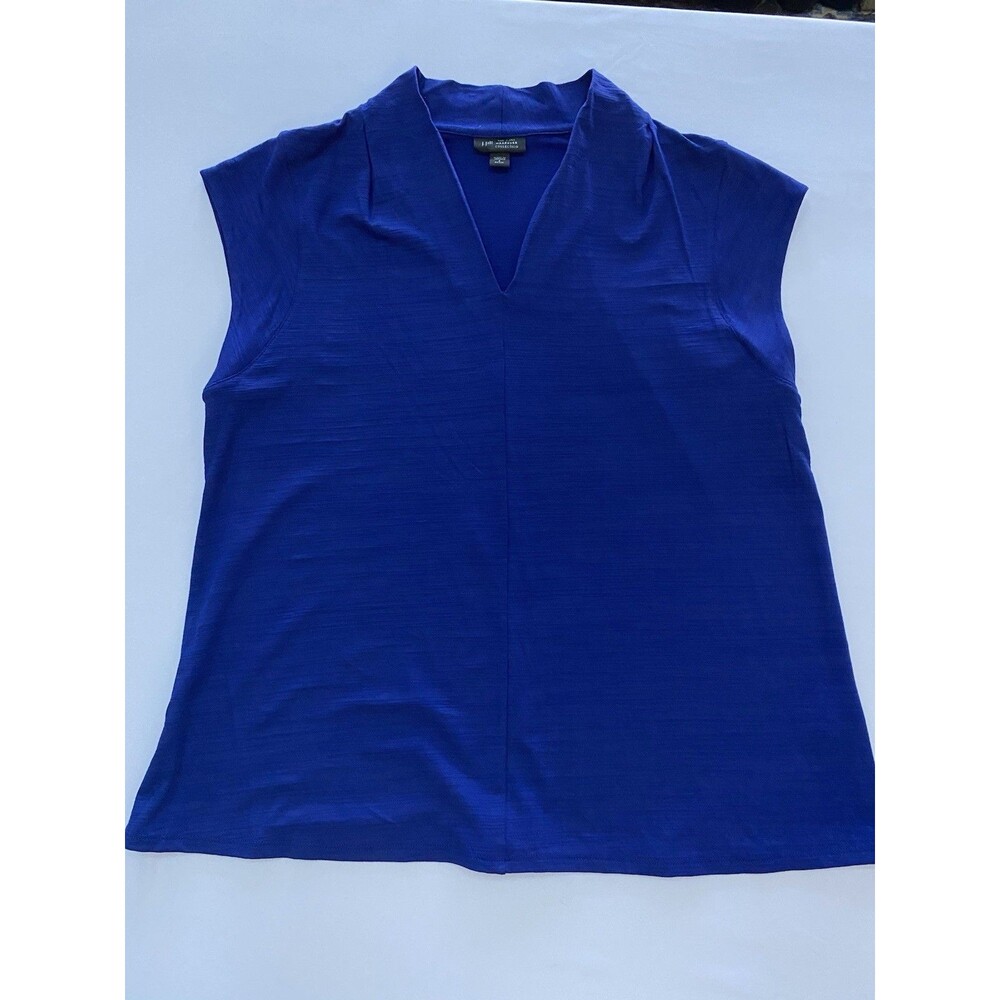 J. Jill Wearever Royal Blue V-Neck Cap Sleeve Top SP